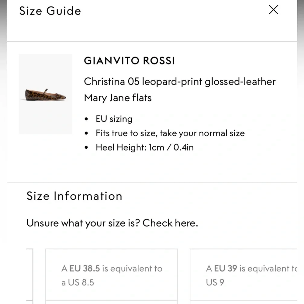 Gianvito Rossi Christina Leopard Print Leather Mary Jane Flats